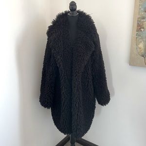 Wild Fable Black Shaggy Fur Coat, XL NWT